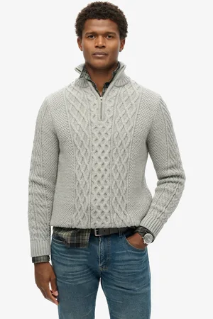 Superdry Jacob Cable Knit Half Zip Trui Heren