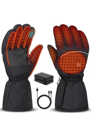 Merkloos Verwarmbare handschoenen, verwarmd, voor heren en dames, met 5 V 5000 mAh oplaadbare batterij, warme winterhandschoenen, 3 warmtestanden, waterdichte touchscreen-handschoenen, voor motorfiets
