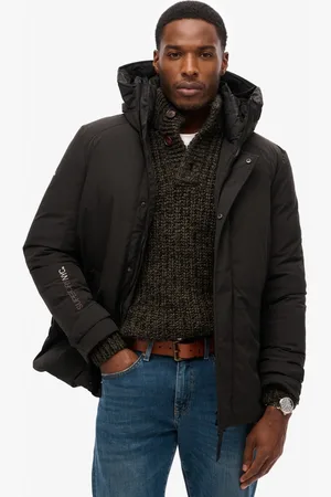 Superdry City Padded Hooded Wind Parka Heren Jas - Black