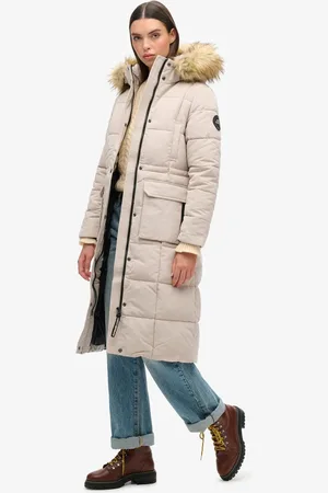 Superdry Lange Everest pufferjas - Dames - Gewatteerde jassen