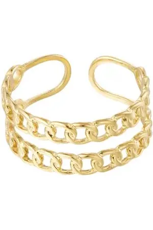 Yehwang Ring double links - - Ring - One size - Stainless Steel