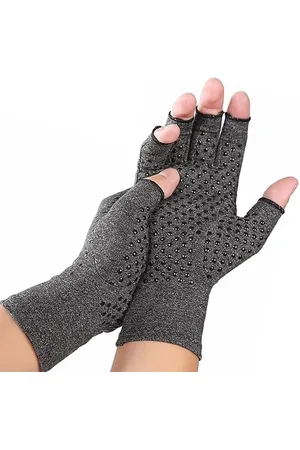 Merkloos Reumahandschoenen - Voor artrose, reuma, artritis, Compressiehandschoenen met halve vingers - Compressiehandschoenen - Handschoenen voor gewrichtsverzorging - Antisliphandschoenen - Voor fietsen - Beschermende handschoenen - Unisex -