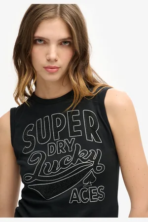 Superdry Retro Embellished Mouwloos T-shirt M Vrouw