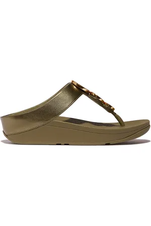 FitFlop Halo Bead-Circle Metallic Toe-Post Sandals