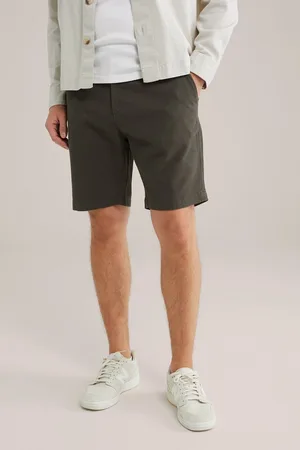 WE Fashion Heren regular fit chinoshort met structuur