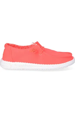 Hey dude Wendy Stretch Canvas Dames Instappers Fiery Coral