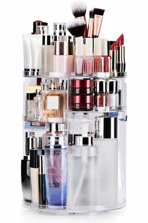 Merkloos 360° Rotating Make Up Cosmetic Organiser - Verdikte Opbergsysteem voor Dressoir en Huidverzorging sieradenkast met spiegel
