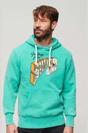 Superdry Neon Travel Graphic Hoodie met losse pasvorm - Heren - Hoodies