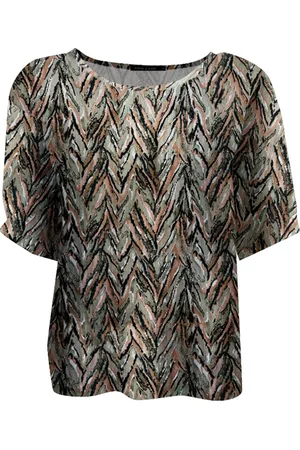 Merkloos Pink Lady dames blouse - E140 - /roze print - KM - maat S