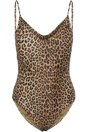 Pieces® Dames Badpak PCBAOMI Ronde Hals Panterprint