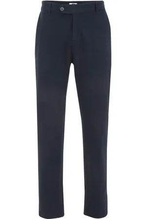 WE Fashion Heren tapered seersucker pantalon