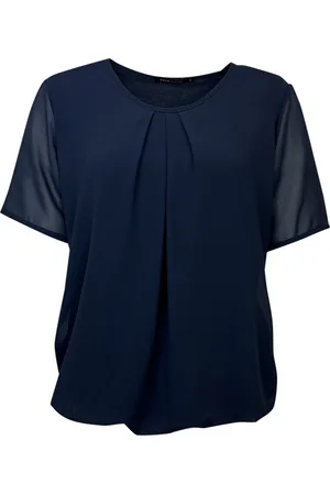 Merkloos Pink lady dames blouse - blouse dames - KM - navy - BG101 - maat XL