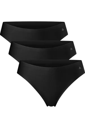 DANISH ENDURANCE Naadloze Strings voor Dames- Sporten & Iedere dag- 3-pack- Zwart - L