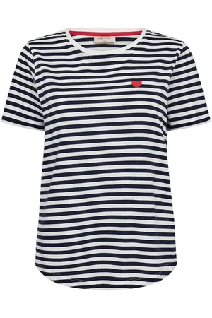 Freequent T-shirt Fqmian Tee 205661 Star Off White W Navy Blazer Dames