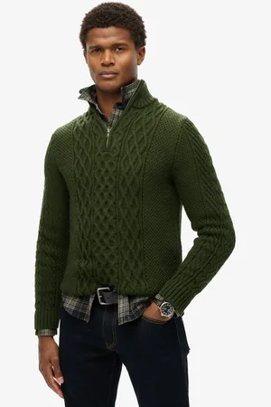 Superdry Jacob Cable Knit Half Zip Trui Heren
