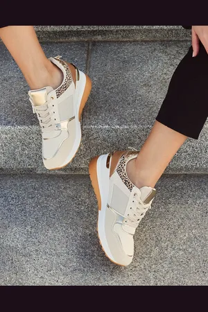 Buonarotti Dames Sneaker - Beige - Imitatieleer
