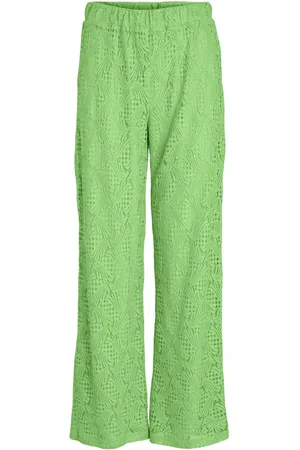 VILA Broek Vibegena Hw Wide Pants 14085048 Summer Green Dames