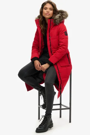 Superdry Lange Everest pufferjas - Dames - Gewatteerde jassen