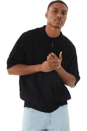 Huf Monogram Jacquard Zip Casual T-shirt Heren S