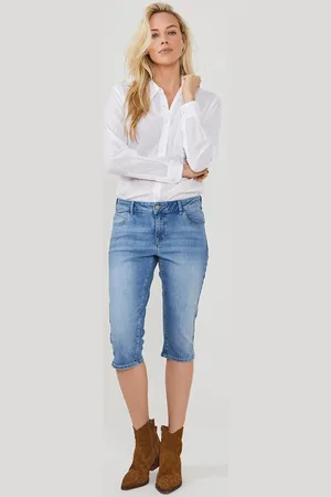 DIDI Dames 5 pocket denim capri midblue maat 48