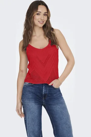JDY Jacqueline de Yong Top sun Tank Top Knt Noos 15226348 Mars Red Dames