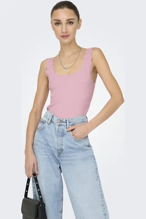 JDY Jacqueline de Yong Top nanna S/l Scallop Edge Top Knt N 15290585 Fairy Tale Dames