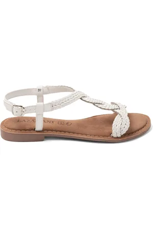 Lazamani Aida Dames Sandalen Leer White