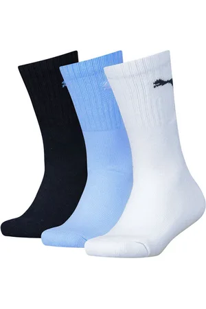 PUMA Kids cushioned 3P sokken logo blauw & wit
