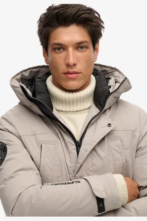 Superdry City Padded Parka Jacket Heren Jas - Stone