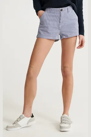 Superdry Chino Hot Short W7110006a Navy Stripe