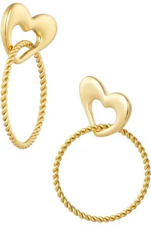 Yehwang Oorbellen hart met ring