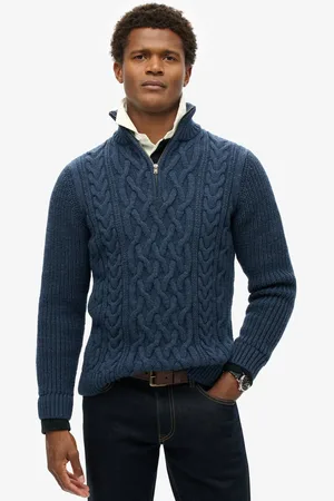 Superdry JACOB CABLE KNIT HALF ZIP Heren Trui