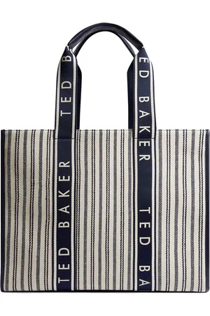 Ted Baker Shopper Schoudertas Hayllee Striped Canvas Large Icon Bag Crème