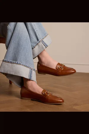 No Stress Dames - leren loafers met gouden chain
