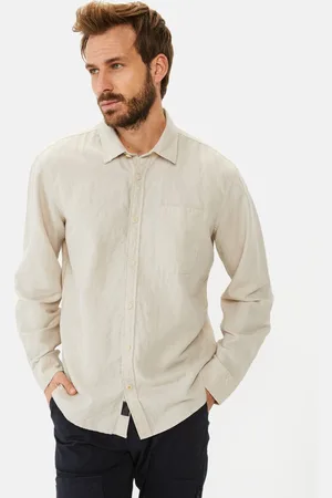 Camel Active Linnen overhemd met lange mouwen en soft-wash afwerking