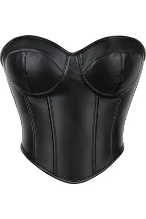 Merkloos Crop Top Korset | Korte corset top leatherlook |