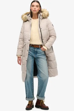 Superdry Lange Everest pufferjas - Dames - Gewatteerde jassen