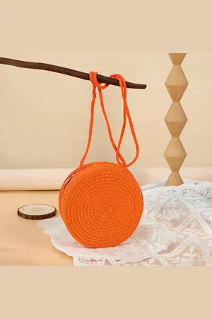 Merkloos Kleine ronde schoudertas van stro voor dames - Crossbodytas - - Accessoires voor festivals - Schoudertas - Telefoontasje - Ronde schoudertas voor dames - strand en zomer