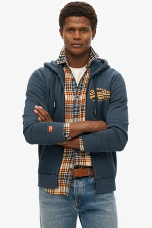Superdry Vintage Logo hoodie met borduursel en rits - Heren - Hoodies