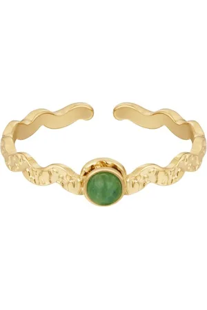 Yehwang Ring curl met steen - steenless steel - verstelbaar - one size