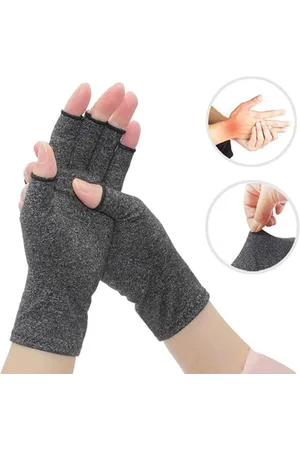 Merkloos Compressiehandschoenen voor training met halve vingers - Handschoenen voor gewrichtsverzorging - Antislip - Fietsen - Sporten - Fietshandschoenen - Reumatologiehandschoenen - Fitness - Artrose - Artritis - Thuiswerkhandschoenen