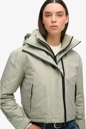 Superdry Windbreaker jas met capuchon en borduursel - Dames