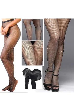 Merkloos Comfortabele dames panty met strass steentjes One Size