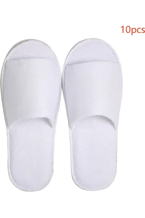 Merkloos 10-delige set 28x11cm spa slippers, los, antislip, individueel verpakt, hotel slippers, reisgemak faciliteiten, ultra zachte wegwerp gast slippers