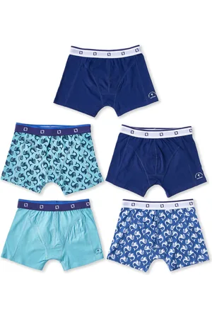 Little Label Boxershorts jongens 5 pack - groen walvis - 158-164 / 14Y - extra zachte bio-katoen