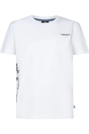 Petrol Industries Jongens Artwork T-shirt Oceangrove - Wit