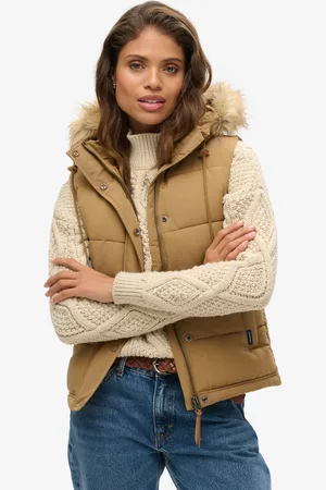 Superdry Everest bodywarmer van imitatiebont - Dames - Gilets