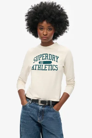 Superdry Athletic Ringer Slim T-shirt Met Lange Mouwen S Vrouw