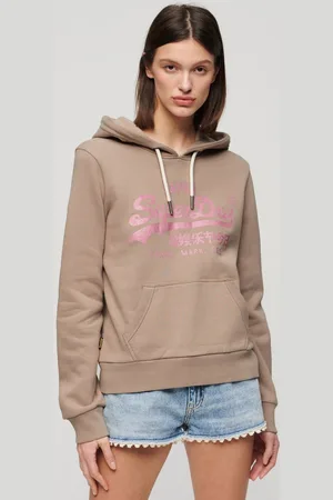 Superdry Metallic hoodie met vintage logo en grafische print - Dames - Hoodies