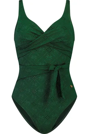 Beachlife Green Embroidery Dames Badpak
